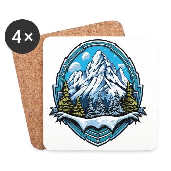 Mountains Mountains - Coasters (set of 4) - white - Front