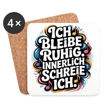 Ich bleibe ruhig innerlich schreie ich - Untersetzer (4er-Set) - Weiß - Vorne