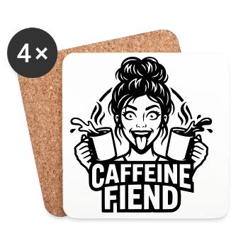 Caffeine Fiend - Untersetzer (4er-Set) - Weiß - Vorne