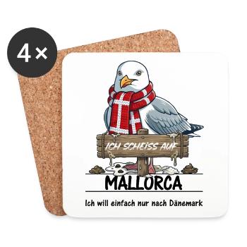 Ich scheisse auf ... Mallorca - lieber Dänemark - Untersetzer (4er-Set) - Weiß - Vorne