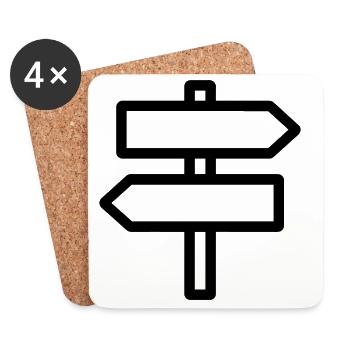 Direction sign - Coasters (set of 4) - white - Front