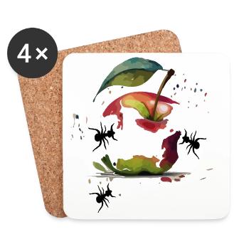 Apple - Coasters (set of 4) - white - Front