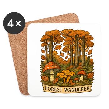 Waldwanderer Herbstpfad - Untersetzer (4er-Set) - Weiß - Vorne