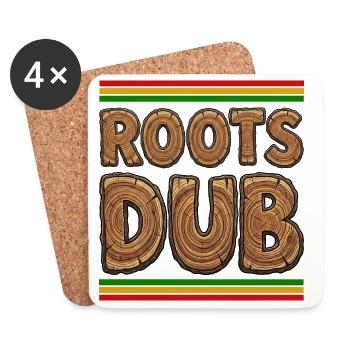 Roots Dub Holz - Untersetzer (4er-Set) - Weiß - Vorne