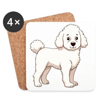 White Poodle - Coasters (set of 4) - white - Front