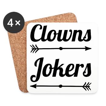 Clowns and Jokers Design – Fools & Jokers - Coasters (set of 4) - white - Front