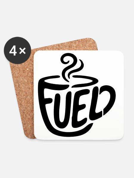 Coffee Fuel - Coasters (set of 4) - white