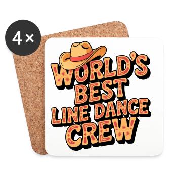 Weltbeste Line-Dance Crew - Untersetzer (4er-Set) - Weiß - Vorne