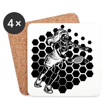 Pickleballers Geschenk für Pickleball Trainer Fans - Untersetzer (4er-Set) - Weiß - Vorne