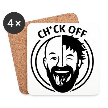 Lustiges Hemd-Bart-Grafik-T-Geschenk für Männermode - Untersetzer (4er-Set) - Weiß - Vorne