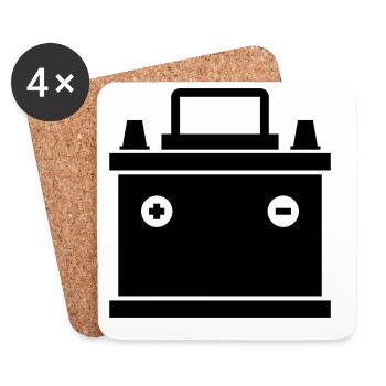 Autobatterie - Untersetzer (4er-Set) - Weiß - Vorne