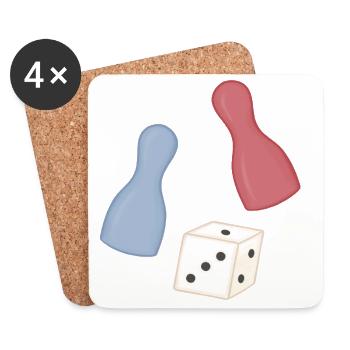 Pastell Würfel & Pinnen-Design - Untersetzer (4er-Set) - Weiß - Vorne