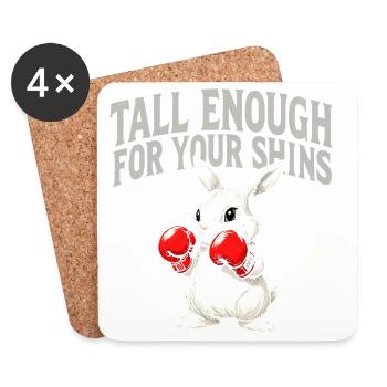 Alarme de lapin : Attention aux tibias - Dessous de verre (lot de 4) - blanc - Devant