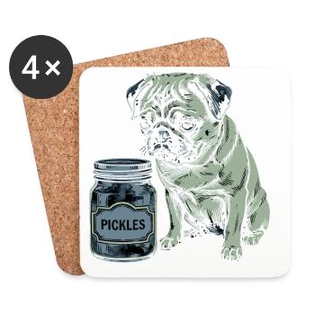 Hundefreund Design – Herz für Vierbeiner - Untersetzer (4er-Set) - Weiß - Vorne