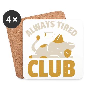 Always Tired Club  - Coasters (set of 4) - white - Front