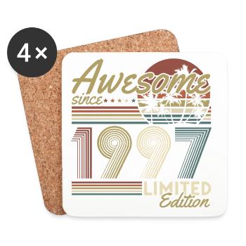 1997 Vintage Vintage Retro Birthday Gift - Coasters (set of 4) - white - Front