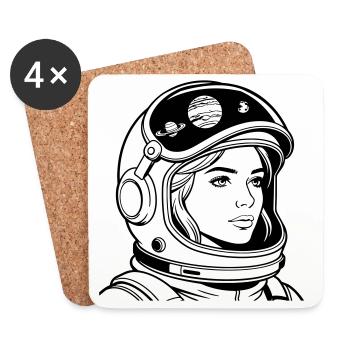 Space woman - Coasters (set of 4) - white - Front