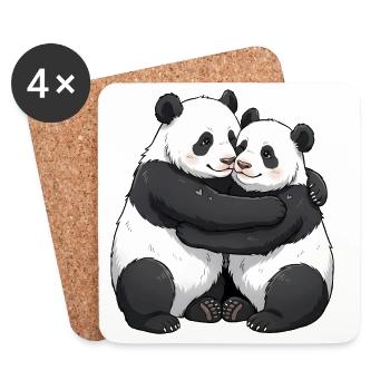 panda-hug - Dessous de verre (lot de 4) - blanc - Devant