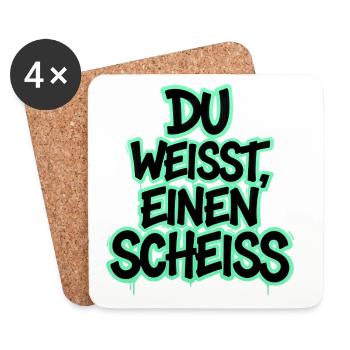 Du weißt, einen Scheiß Graffiti - Untersetzer (4er-Set) - Weiß - Vorne