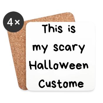 Costume d’Halloween - Dessous de verre (lot de 4) - blanc - Devant