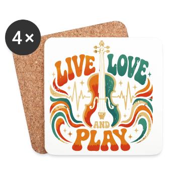 Live, love and play the violin - Coasters (set of 4) - white - Front