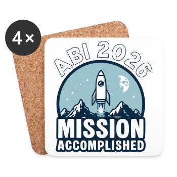 Abi 2026 - Mission accomplished - Coasters (set of 4) - white - Front