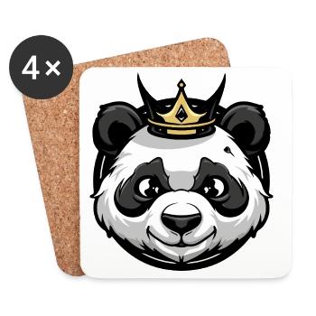 Panda Head Crown - Coasters (set of 4) - white - Front