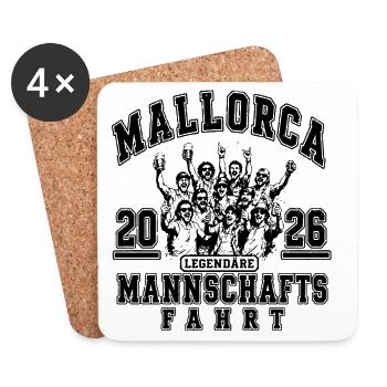 Mallorca 2026 Legendäre Mannschaftsfahrt - Untersetzer (4er-Set) - Weiß - Vorne