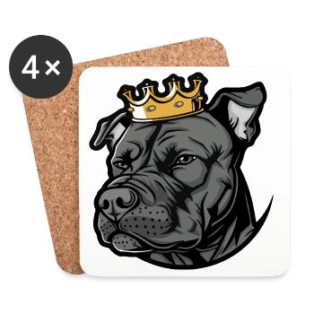 Couronne de chien Staffordshire Bull Terrier - Dessous de verre (lot de 4) - blanc - Devant