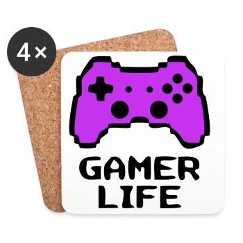Gaudy Gamer Life Controller - Coasters (set of 4) - white - Front