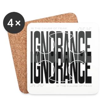 Courage gegen Angst Kreuz-Design - Untersetzer (4er-Set) - Weiß - Vorne