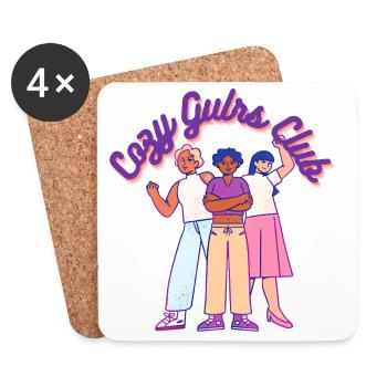 Cozy Girls Club Warm Aesthetic Girl Power - Untersetzer (4er-Set) - Weiß - Vorne