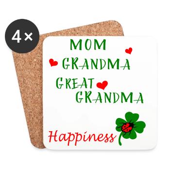 Mom  Grandma - Untersetzer (4er-Set) - Weiß - Vorne