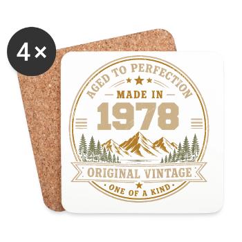 1978 Retro 1978 Vintage 1978 Gift 1978 - Coasters (set of 4) - white - Front