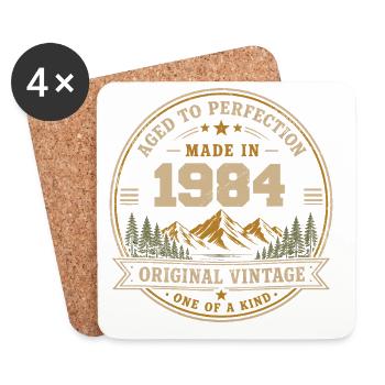 1984 Retro 1984 Vintage 1984 Geschenk 1984 - Untersetzer (4er-Set) - Weiß - Vorne