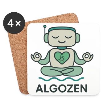 Robot Zen - Dessous de verre (lot de 4) - blanc - Devant