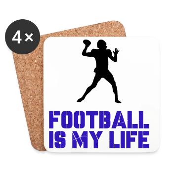 Football is my Life - Coasters (set of 4) - white - Front