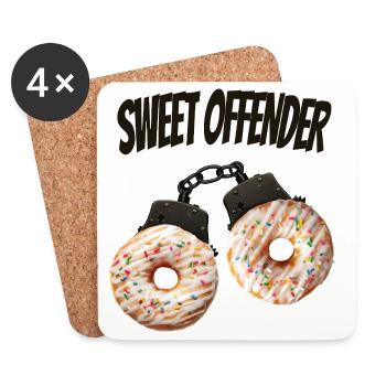Sweet Open Donut Funny Shirt - Coasters (set of 4) - white - Front
