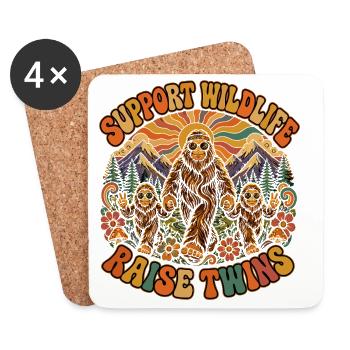 Bigfoot and Twins: Support the Wild - Coasters (set of 4) - white - Front