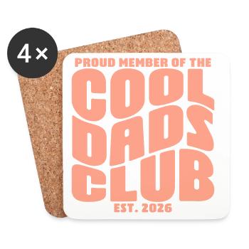 Fête des pères cadeau 2026 - Club des papas cool - Dessous de verre (lot de 4) - blanc - Devant