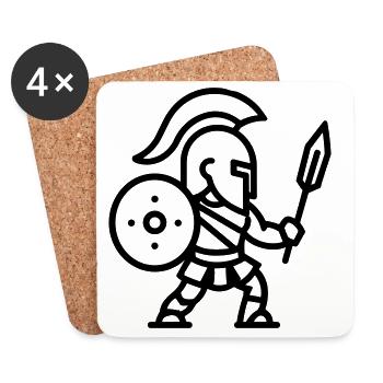 spartan - Dessous de verre (lot de 4) - blanc - Devant