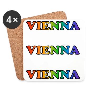 Wiener Regenbogenwiederholungen - Untersetzer (4er-Set) - Weiß - Vorne