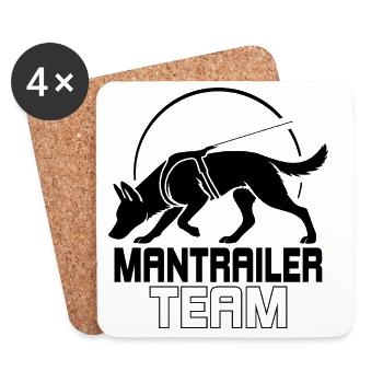 Malinois Mantrailer Team Hundesport Hunde Wilsigns - Untersetzer (4er-Set) - Weiß - Vorne