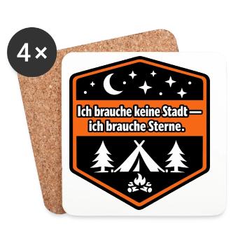 Camping-car, fourgonnette de panneaux, camping-car - Dessous de verre (lot de 4) - blanc - Devant