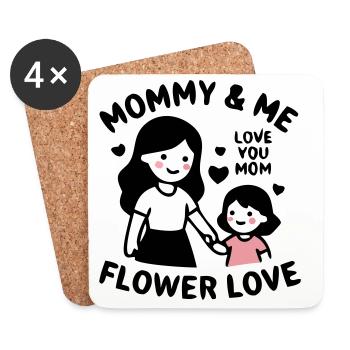 Mommy and Me Partnerlook Mom Daughter - Coasters (set of 4) - white - Front