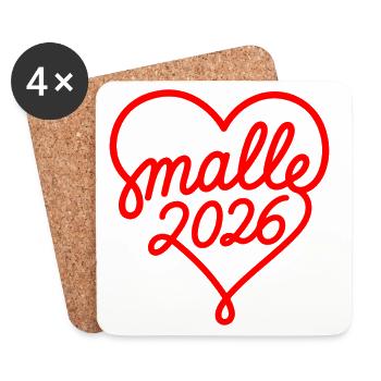 Malle 2026 - Dessous de verre (lot de 4) - blanc - Devant