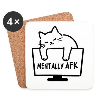 Chatte mental AFK - Untersetzer (4er-Set) - Weiß - Vorne