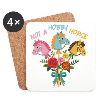 Hobby Horsing Blumenstrauß - Untersetzer (4er-Set) - Weiß - Vorne