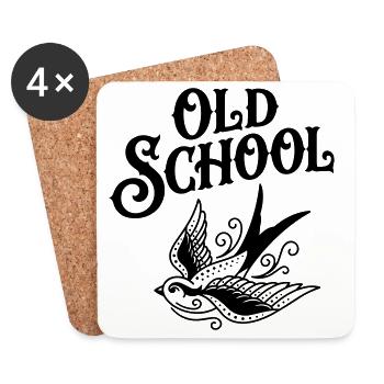 Tatuage à l’ancienne - Dessous de verre (lot de 4) - blanc - Devant