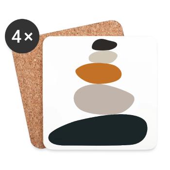 Balance Zen de la Pile de Pierre - Dessous de verre (lot de 4) - blanc - Devant